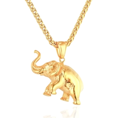 Goldene Halskette mit Elefanten-Anhänger