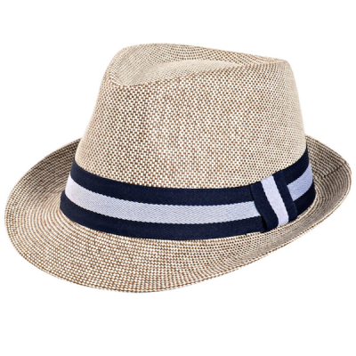 Hellbrauner Stroh-Fedora