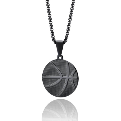Schwarze Basketball-Anhänger-Halskette