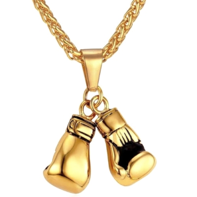 Goldene Boxhandschuhe-Anhänger-Halskette