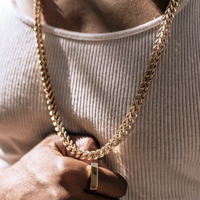 6 mm goldene Franco-Kette