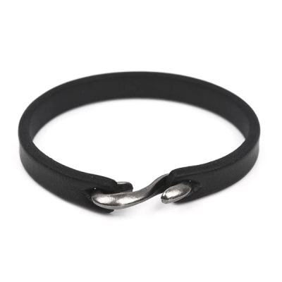Schwarzes Vintage-Lederarmband