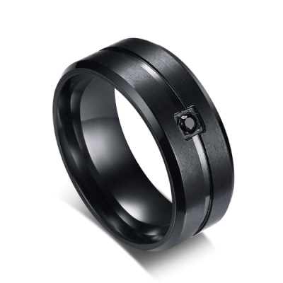 Schwarzer CZ-Titanring