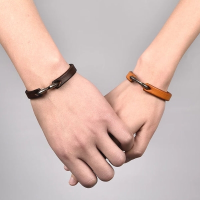 Dunkelbraunes Vintage-Lederarmband