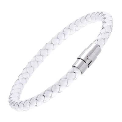 Magnetisches Lederarmband Weiß
