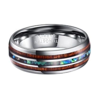 Ring aus Wolfram-Koa-Holz