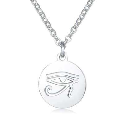 Silberne Halskette mit Anhänger „Auge des Ra“.