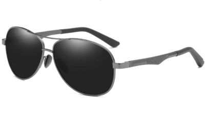 Schwarze polarisierte Pilotensonnenbrille
