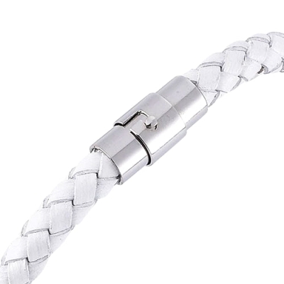 Magnetisches Lederarmband Weiß