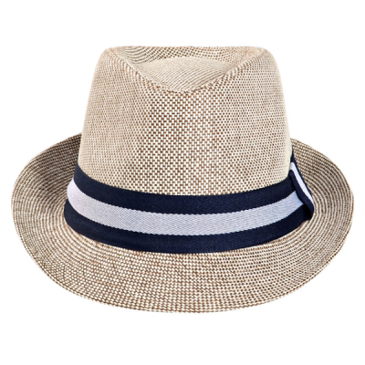 Hellbrauner Stroh-Fedora