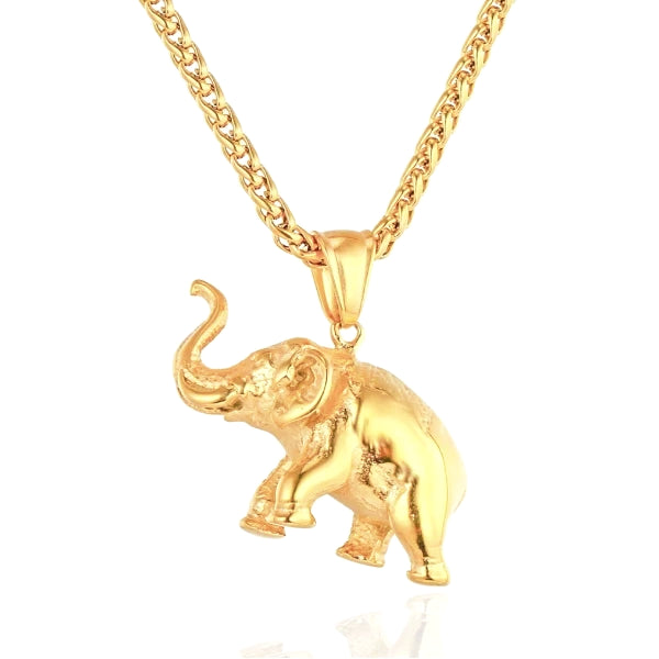 Goldene Halskette mit Elefanten-Anhänger
