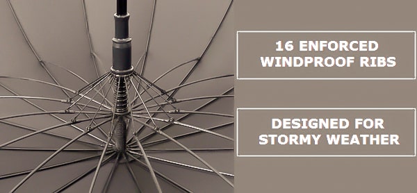 Windproof skeleton of the beige gentleman's umbrella