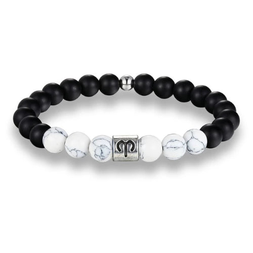 Weißes Perlen-Sternzeichen-Armband