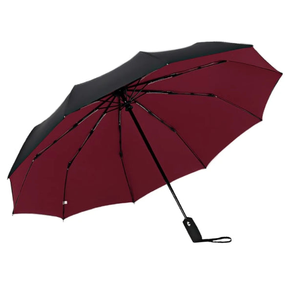 Weinroter und schwarzer zweifarbiger Regenschirm