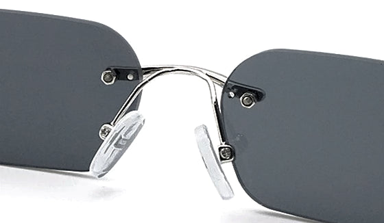 Schwarze randlose rechteckige Sonnenbrille
