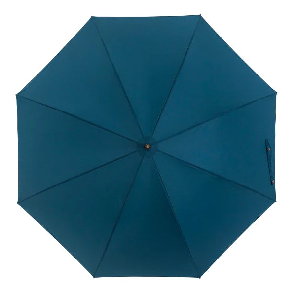 Blauer starker Regenschirm aus Holz