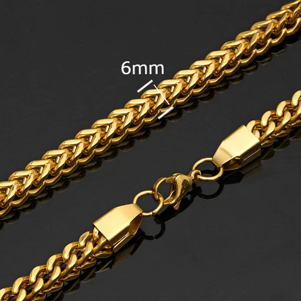 6 mm goldene Franco-Kette