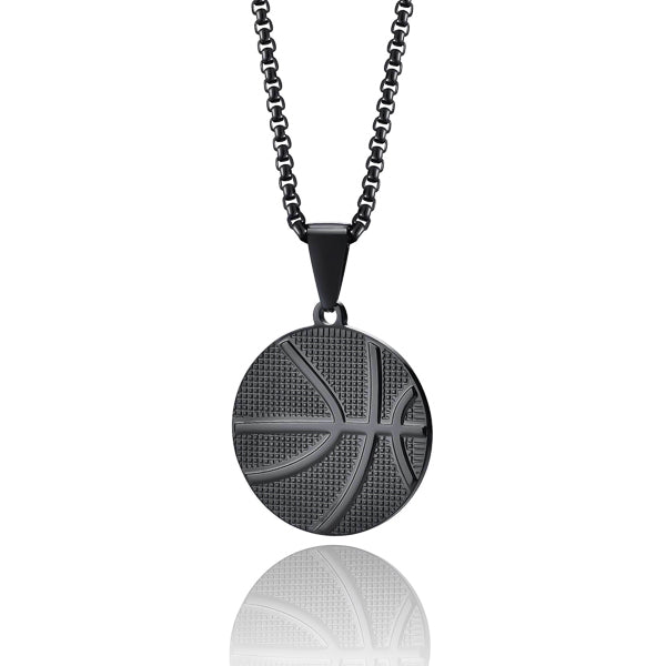 Schwarze Basketball-Anhänger-Halskette