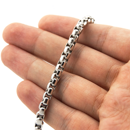 Kastenkettenarmband aus Edelstahl