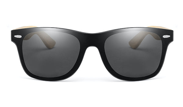 Schwarze Sonnenbrille aus Bambusholz