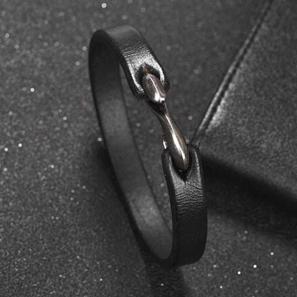 Schwarzes Vintage-Lederarmband