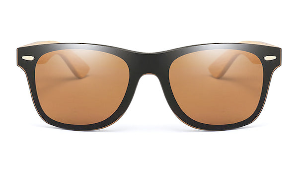 Braune Sonnenbrille aus Bambusholz