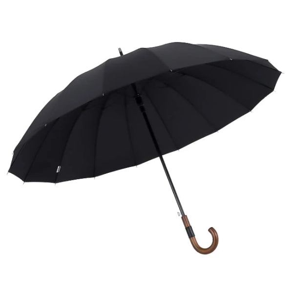 Schwarzer winddichter Gentleman-Regenschirm