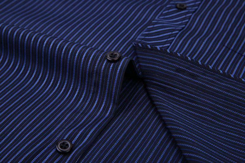 Marineblaues gestreiftes Hemd | Moderne Passform | Größen 38-48