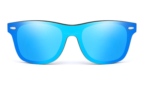 Blaue Sonnenbrille aus Bambusholz