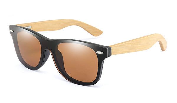 Braune Sonnenbrille aus Bambusholz