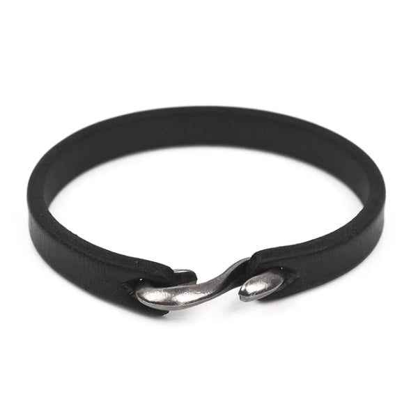 Schwarzes Vintage-Lederarmband