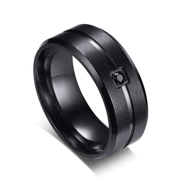 Schwarzer CZ-Titanring