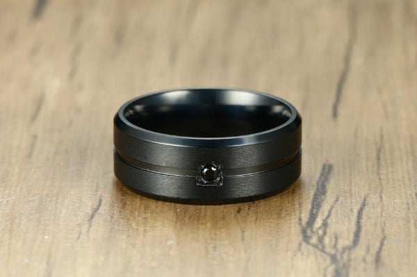 Schwarzer CZ-Titanring