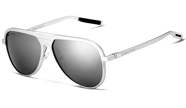 Silberne polarisierte Luxus-Fliegerbrille