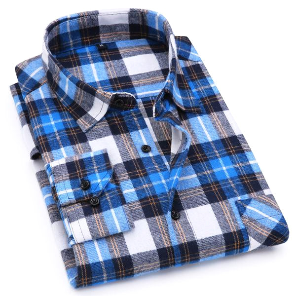 Blau kariertes Hemd – 10 Stile | Normale Passform | Größen 38-44