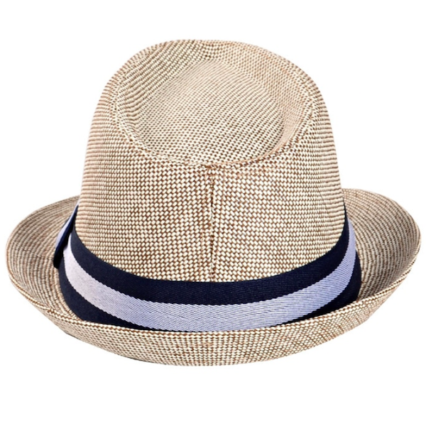 Hellbrauner Stroh-Fedora