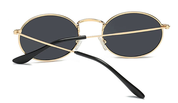 Schwarze ovale Sonnenbrille