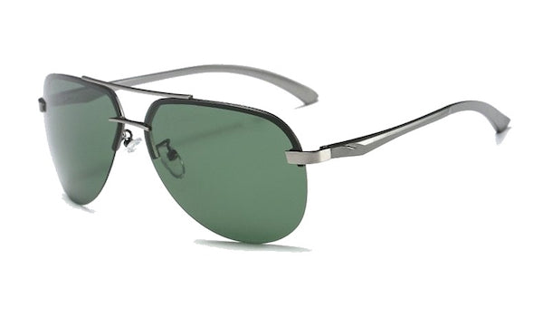 Randlose grüne Pilotensonnenbrille