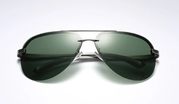 Randlose grüne Pilotensonnenbrille