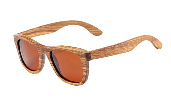 Braune polarisierte Sonnenbrille aus Bambusholz