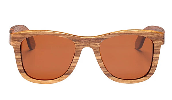 Braune polarisierte Sonnenbrille aus Bambusholz