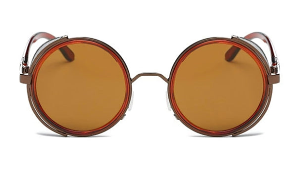 Braune Retro-Seitenschild-Sonnenbrille