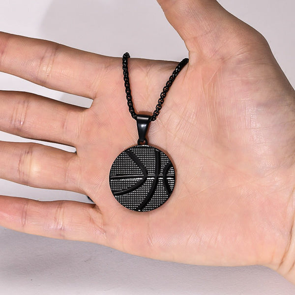Schwarze Basketball-Anhänger-Halskette