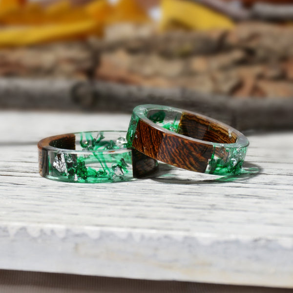 Holz-Epoxid-Ring grün