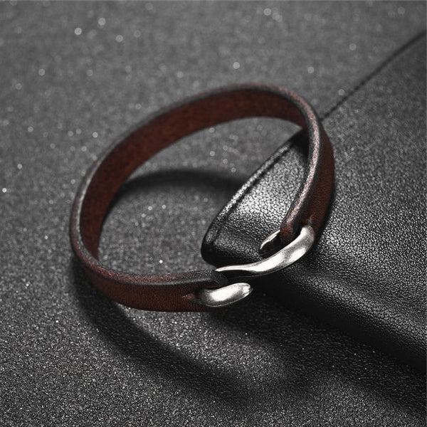 Dunkelbraunes Vintage-Lederarmband