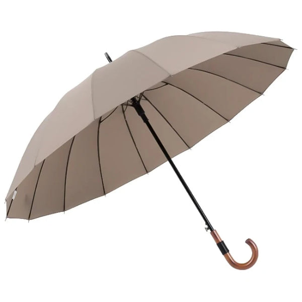 Beigefarbener winddichter Gentleman-Regenschirm