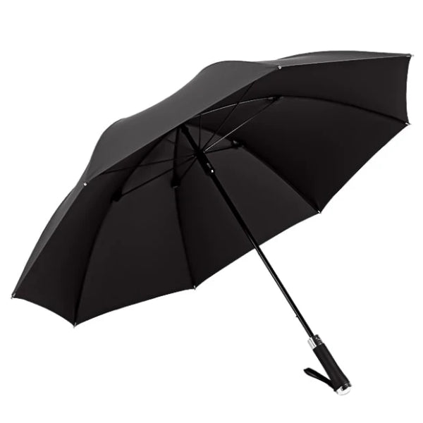 Schwarzer langer winddichter Regenschirm