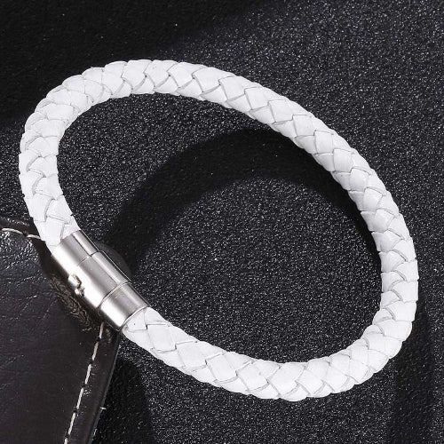 Magnetisches Lederarmband Weiß