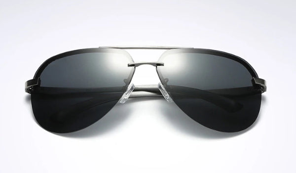 Randlose schwarze Pilotensonnenbrille
