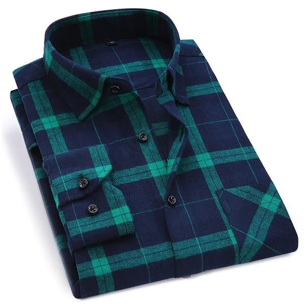 Blau kariertes Hemd – 10 Stile | Normale Passform | Größen 38-44